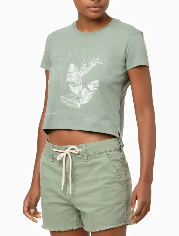 Camiseta Feminina Logo Relevo Pino Glitte - Verde Camiseta Feminina Logo Relevo Pino Glitte Verde g