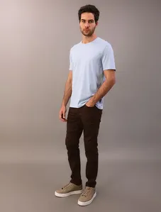 Camiseta Masculina Gola Careca Solid Liquid - Azul Bebe Camiseta Masculina Gola Careca Solid Liquid Azul Bebe p