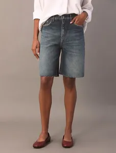Bermuda Jeans Feminina Baggy 5 Pockets - Marinho Bermuda Jeans Feminina Baggy 5 Pockets Marinho 40