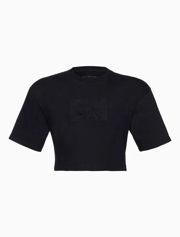 Camiseta Menina Logo Debossed - Preto Camiseta Menina Logo Debossed Preto 8