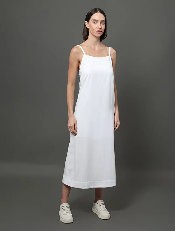 Vestido Feminino Linho Misto Calvin Klein Jeans - Branco Vestido Feminino Linho Misto Calvin Klein Jeans Branco 40