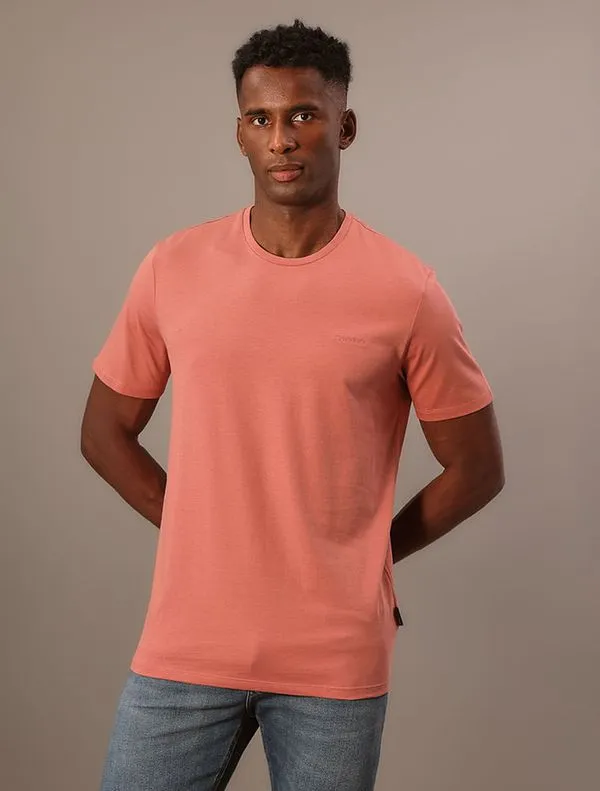 Camiseta Masculina Gola Careca Solid Liquid - Ferrugem Camiseta Masculina Gola Careca Solid Liquid Ferrugem Ggg