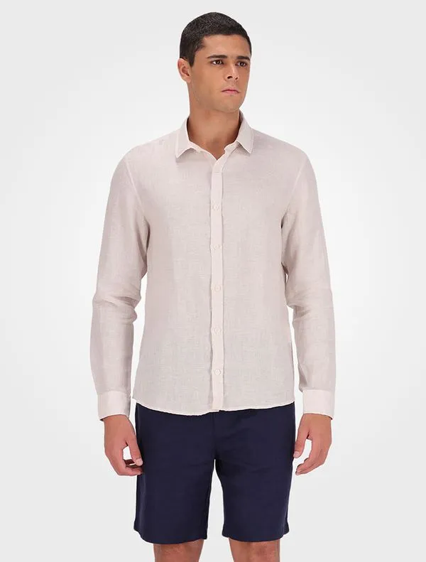 Camisa Masculina Linen - Off White Camisa Masculina Linen Off White 1