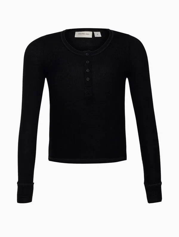 Blusa Menina Ribana Manga Longa Calvin Klein Jeans - Preto Blusa Menina Ribana Manga Longa Calvin Klein Jeans Preto 12