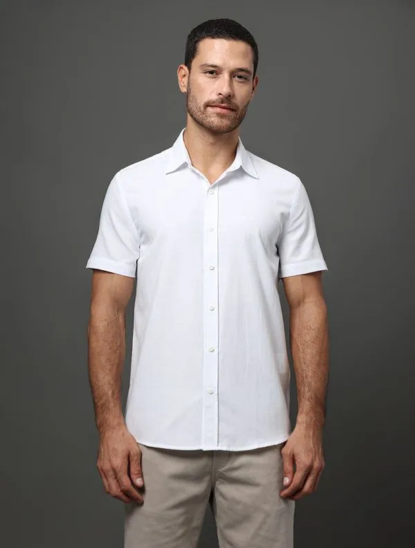 Camisa Masculina Chevron Calvin Klein Jeans - Branco Camisa Masculina Chevron Calvin Klein Jeans Branco m