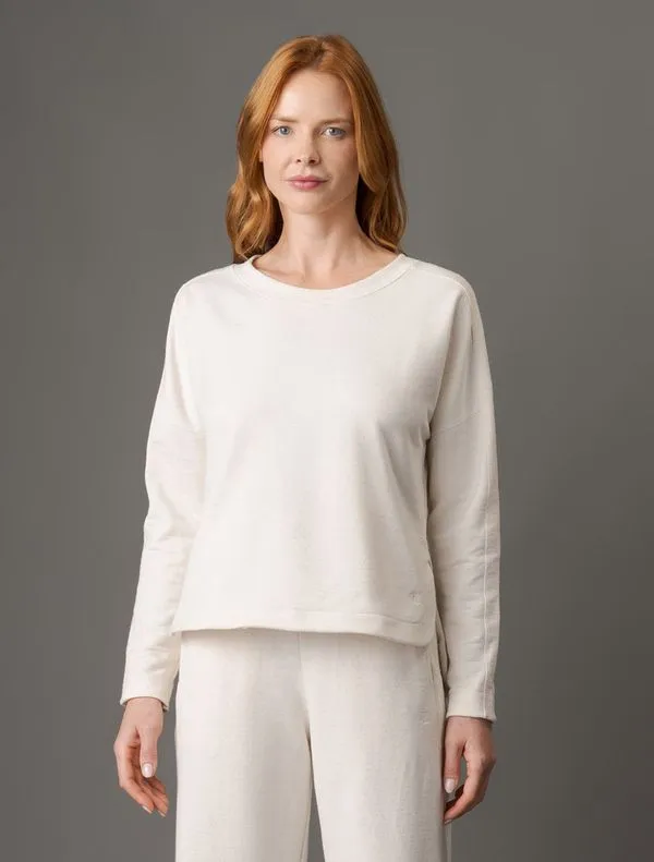 Blusa de Moletom Sarjado Calvin Klein - Areia Blusa de Moletom Sarjado Calvin Klein Areia m