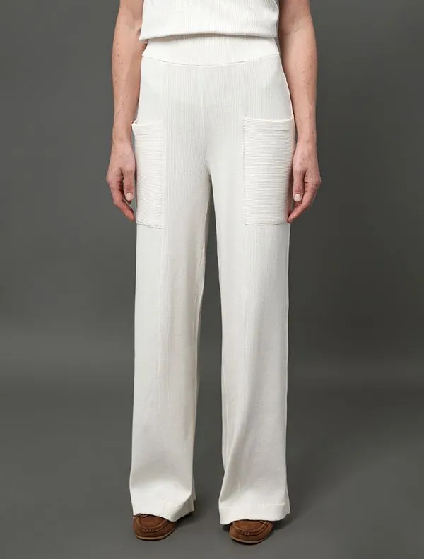 Calça Feminina Malha Wide Leg Calvin Klein - Off White Calça Feminina Malha Wide Leg Calvin Klein Off White p