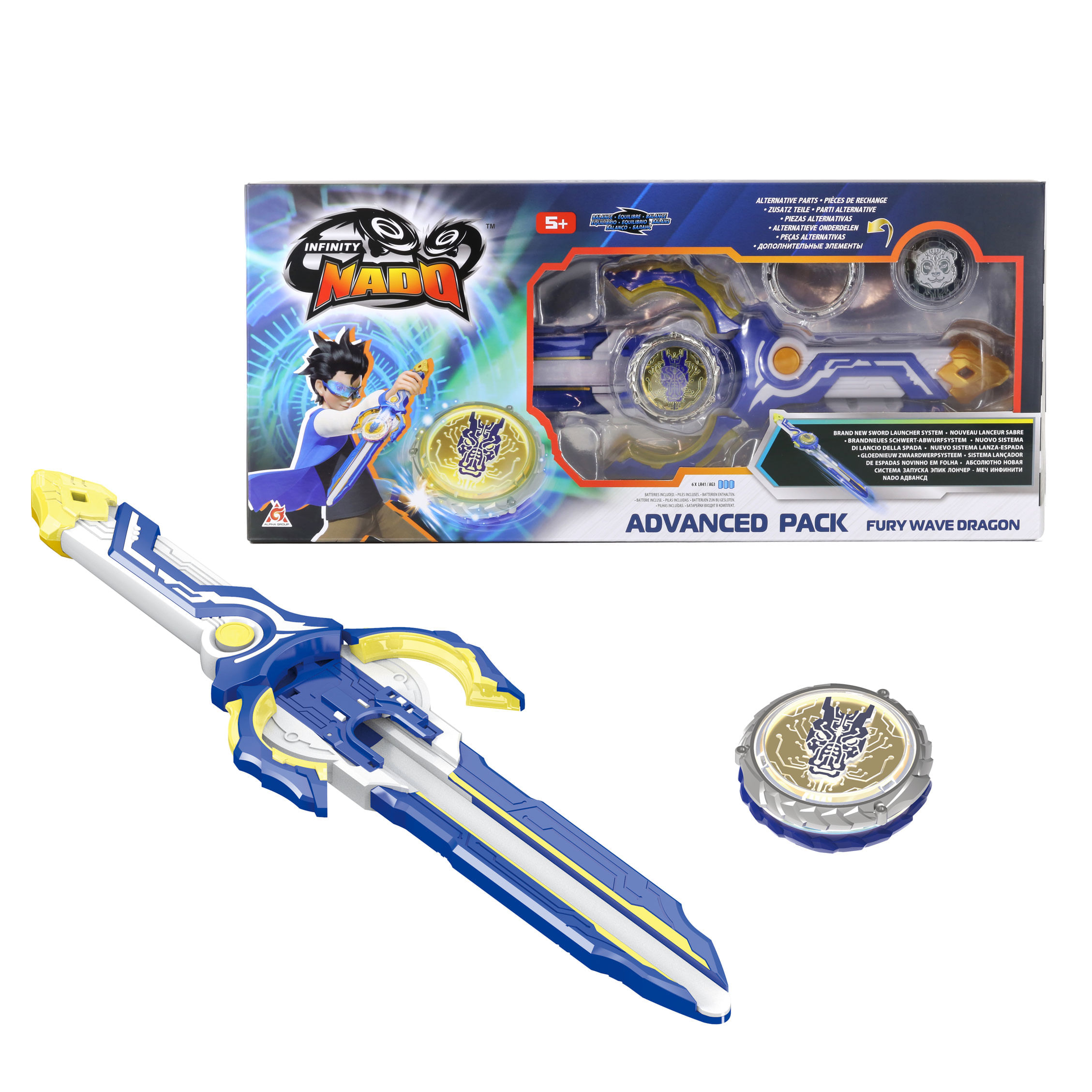 Pião de Batalha Infinity Nado Advanced Pack Série VI - Fury Wave Dragon