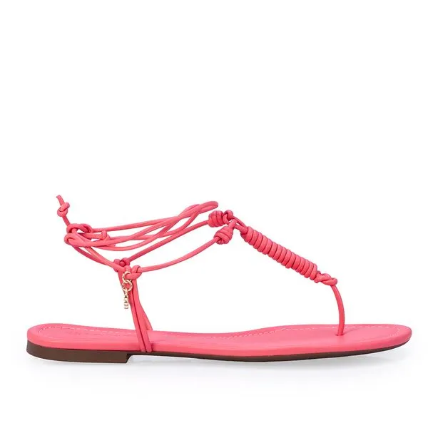 Sandália Rasteira Amarração Rosa Papaya 36