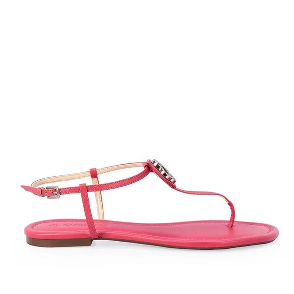Sandália Rasteira Couro Rosa Magnólia 38