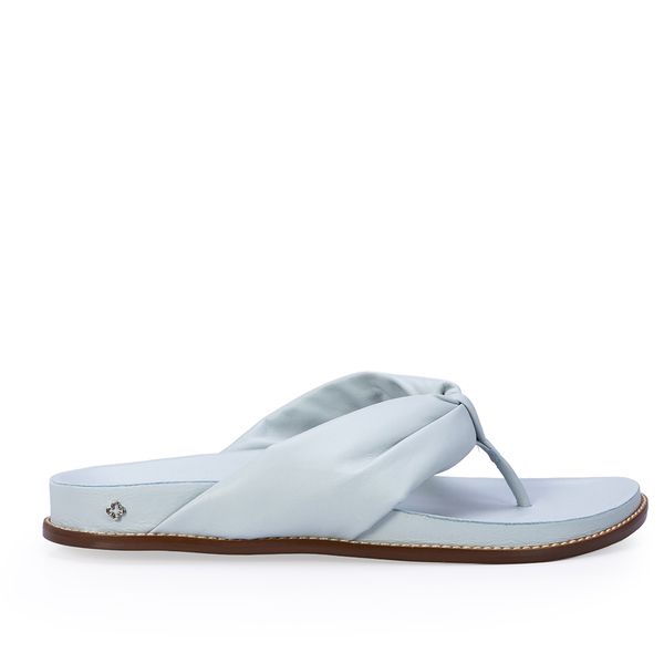 Papete Azul Turmalina De Couro Puffy 35