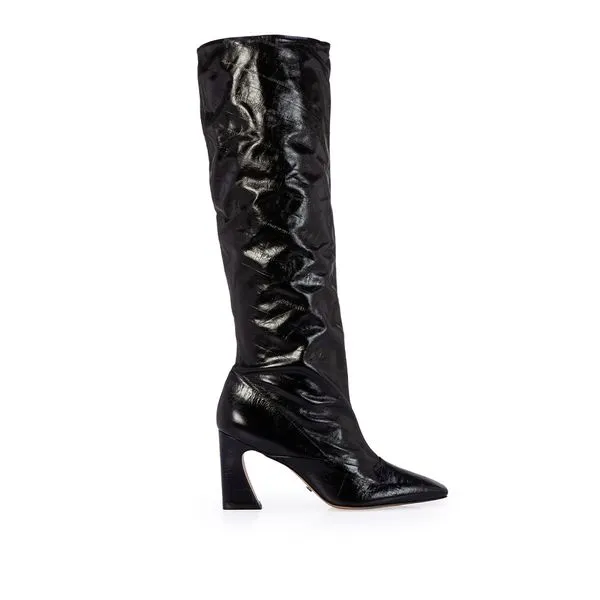 Bota Slouch Cano Longo Couro Preta 39