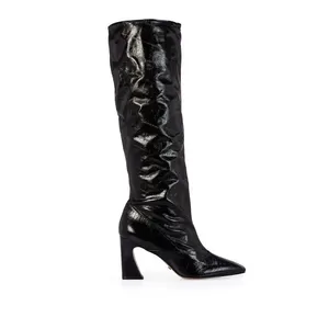 Bota Slouch Cano Longo Couro Preta 36