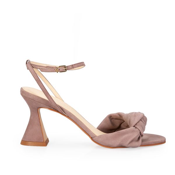 Sandália Salto Alto Taça Couro Rose 38