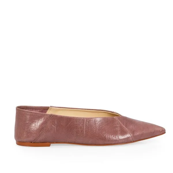 Sapatilha Bico Fino Couro Mocha Rose 38