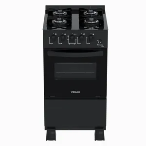 Fogao 4 Bocas Venax Picasso Line Preto Fosco Gas Glp