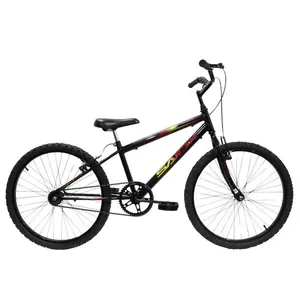 Bicicleta Aro 24 Saidx Premium Infantil Unissex Mono Sem Marcha Preto Verme Amare