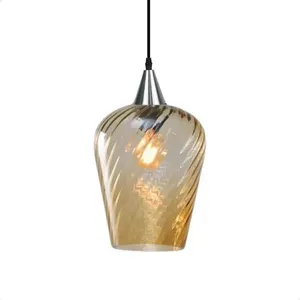 Lustre Pendente Taschibra Monalisa G Rigato âmbar E27 Bivolt Prata
