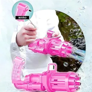 Máquina Elétrica Lança Bolhas Sabão Infantil Rosa
