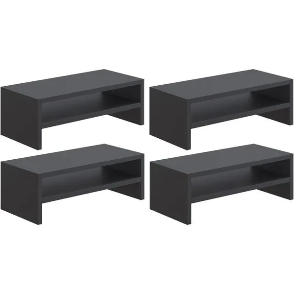 Kit 04 Suportes Para Monitor Stand Home Office Lap 63 Cm L03 Preto - Lyam