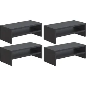 Kit 04 Suportes Para Monitor Stand Home Office Lap 63 Cm L03 Preto - Lyam