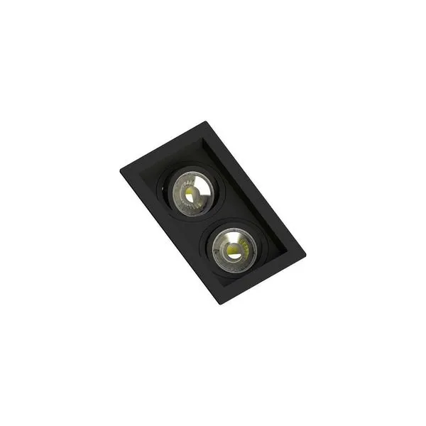 Spot Embutir Recuado Save Energy 2 Lâmpadas Mr16 Gu10 Bivolt Preto