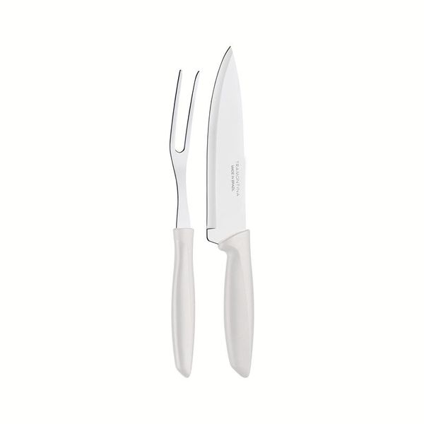 Jogo Trinchante Inox 2 Pçs Plenus Branco Tramontina