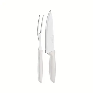 Jogo Trinchante Inox 2 Pçs Plenus Branco Tramontina