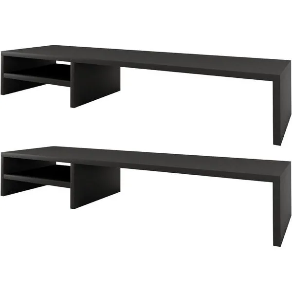 Kit 02 Suportes Para Monitor Stand Home Office Lap 90 Cm L03 Preto - Lyam