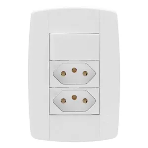 Interruptor 10A 2 Tomadas Ilumi Branca