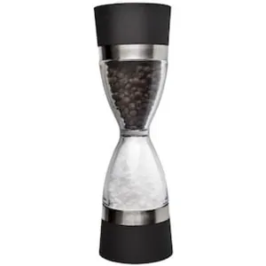 Moedor de Pimenta Dual em Acrílico Euro Home  Preto/Transparente
