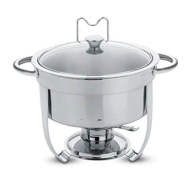 Rechaud Banho-Maria Tramontina Inox com Tampa de Vidro - 7L