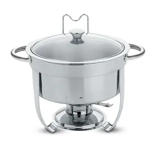 Rechaud Banho-Maria Tramontina Inox com Tampa de Vidro - 7L