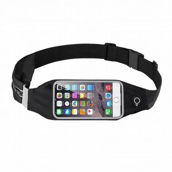 Pochete Fitness Cinto Para Corrida E Exercicios Impermeavel Para Celular E Documentos Preto