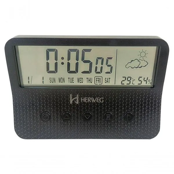 Despertador Digital Importado Preto Herweg 2986 único