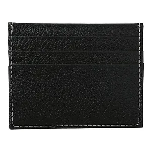 Porta Cartão Slim Em Couro Preto