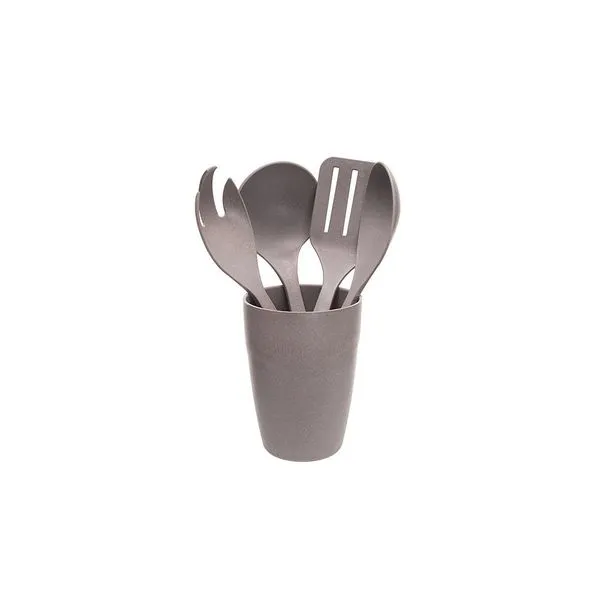 Concha Colher Espatula Utensílio Cozinha Suporte Cinza ECO 5un