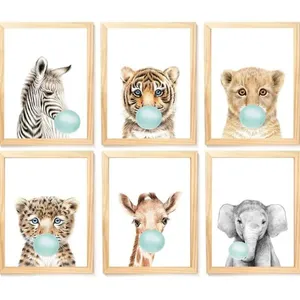 Quadro Infantil 6 un A4 vidro e pendurador