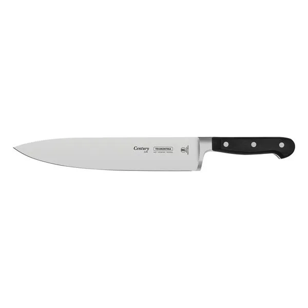 Faca Chef Tramontina Century com Lamina em Aço Inox e Cabo de Policarbonato e Fibra de Vidro 10"