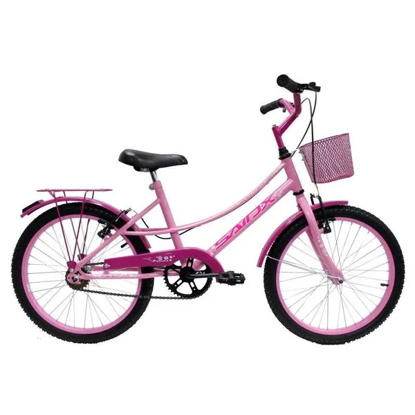 Bicicleta Aro 20 Bike Infantil Feminina Retrô Saidx Belinha Rosa C-aces Pink