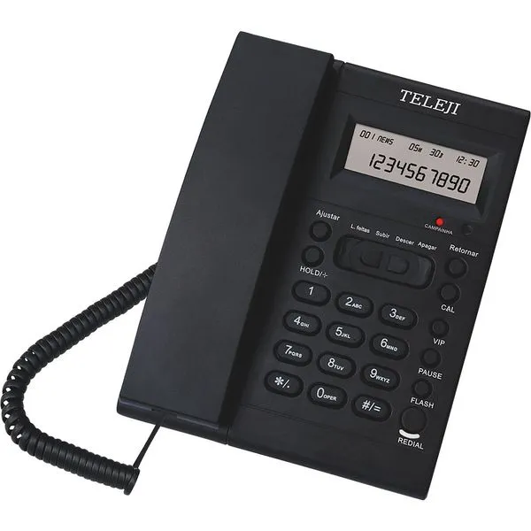 Telefone com Identificador Teleji 46 V6 Bloqueador Preto