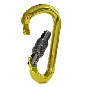 Mosquetão Hms 25kn Sideup Trava Rosca Amarelo Neon Nbr