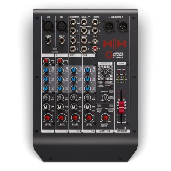 Mesa de Som HH Queensberry Q6FX 6 Canais Preta