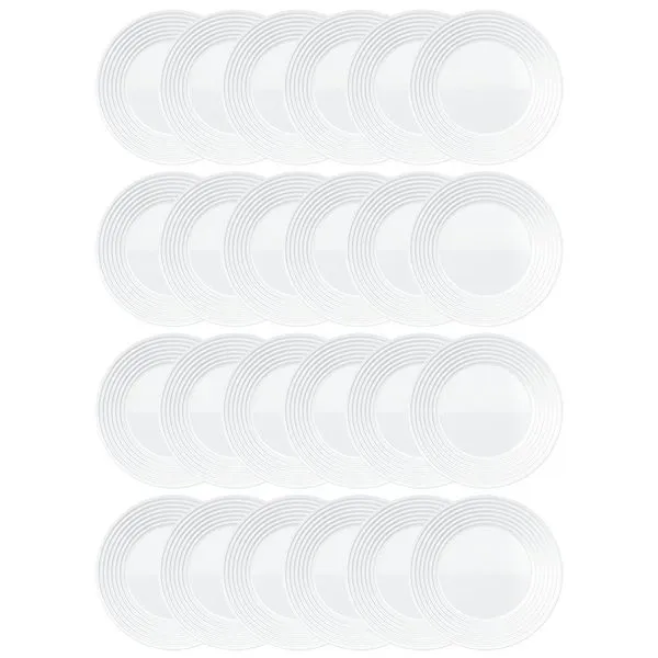 Conjunto de Pratos de Sobremesa Duralex Saturno em Vidro 19 cm Branco – 24 Peças
