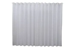 Cortina 3,00x2,50 Sala Quarto Cozinha Varão Tecido Jacquard Cinza