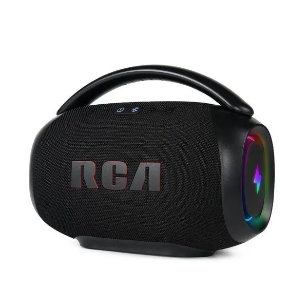 Caixa de Som Portátil RCA BT 90W IPX5 Luzes LED RGB Potente FR213 Mini