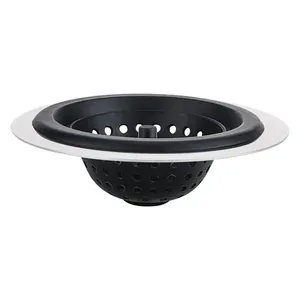 Ralo para Pia Euro Home em Silicone e Aço Inox - Preto