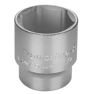 """Soquete Sextavado Em Aço Cromo Vanádio 33 Mm - Encaixe 1/2"""" Tramontina"""