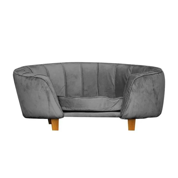 Poltrona Cama Caminha Pet Laddi Veludo Cinza Dvinn Cinza
