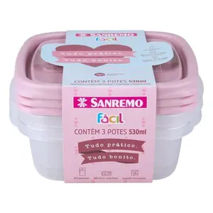 Conjunto com 3 Potes Sanremo Sortido